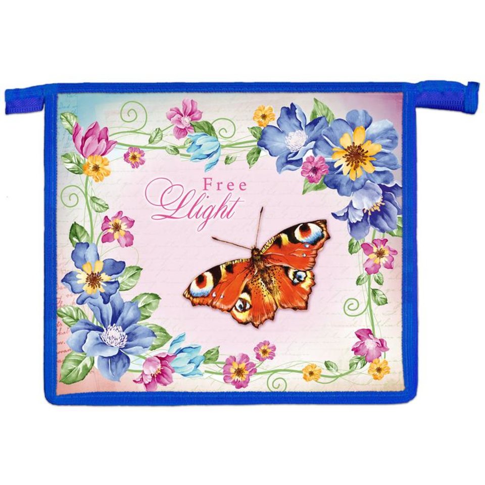 папка для тетрадей А5 Бабачка в цветочной рамеа на молнии ПТ-2095