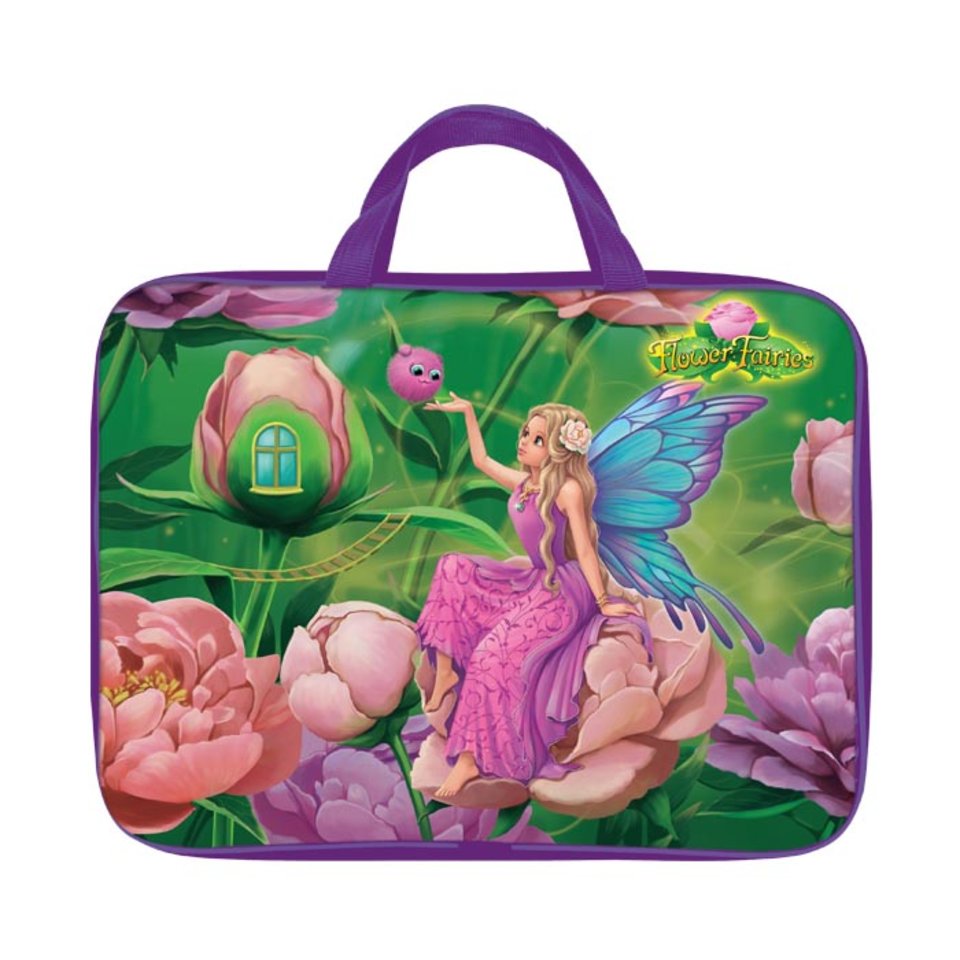 папка для тетрадей А4 с ручками Цветочные феи на молнии ПТРТМР-ЦФ
