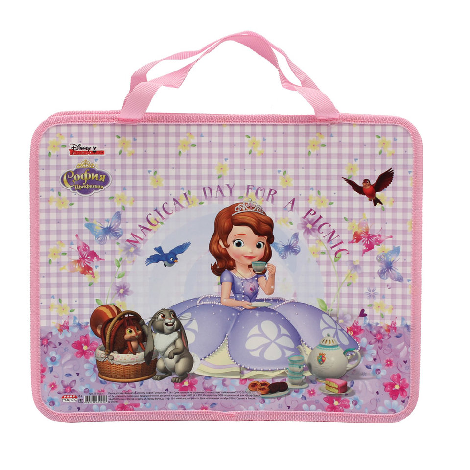 папка для тетрадей А4 с ручками София прекрасная на молнии П-1020