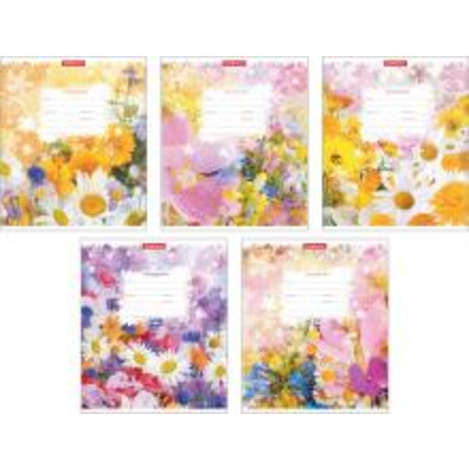 тетрадь 24 листа Море цветов 40030 в клетку