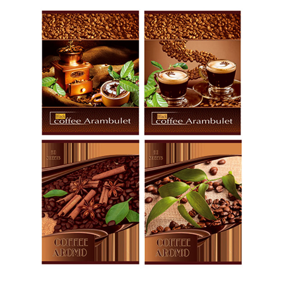 тетрадь 80 листов Кофейный аромат на спирали 0271 в клетку