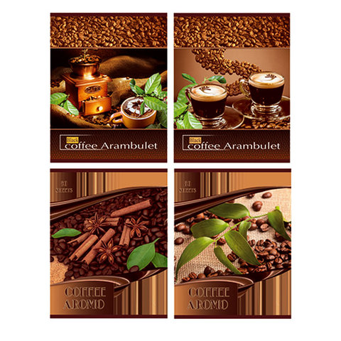 тетрадь 80 листов Кофейный аромат на спирали 0271 в клетку