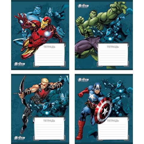 тетрадь 12 листов Мстители 33195/37363 в клетку
