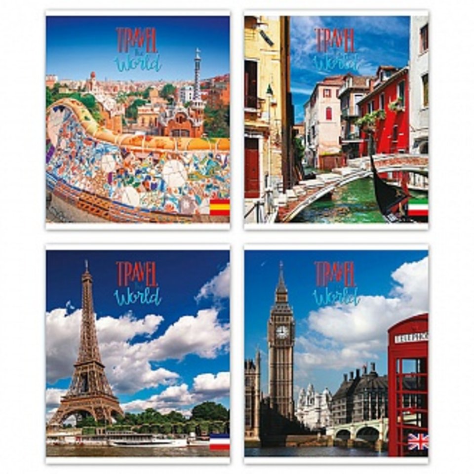 тетрадь 48 листов Путешествия 139691 в клетку