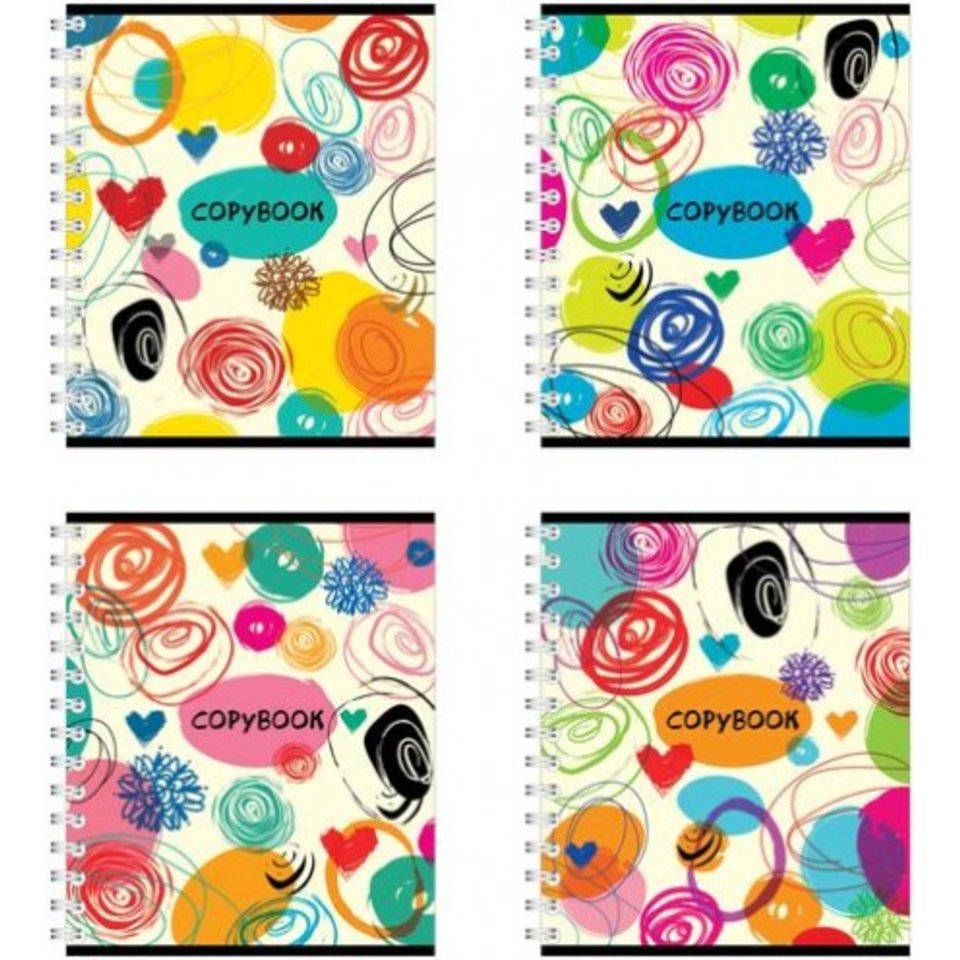 тетрадь 80 листов Винтажный абстракт на спирали 39979