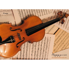 тетрадь нотная А4 16 листов Скрипка и ноты (альбомный) 1660