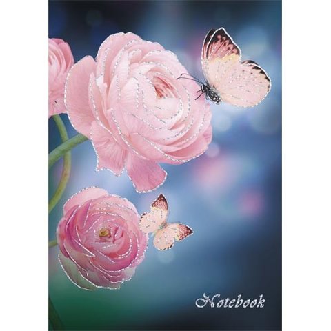 книга для записи А6 96 листов твердая обложка ляссе Цветы Роз.на гребне зы 6961787