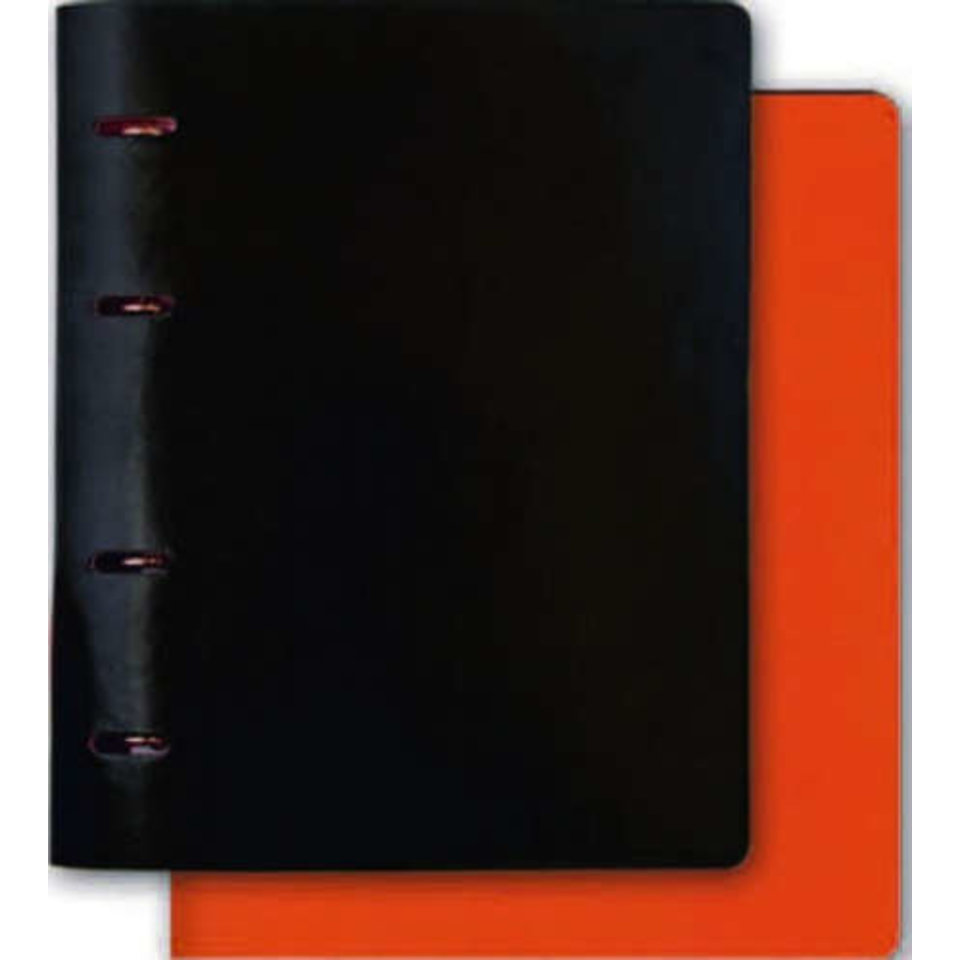 тетрадь на кольцах 160 листов черный/оранжевый 36088