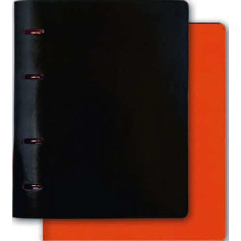 тетрадь на кольцах 160 листов черный/оранжевый 36088