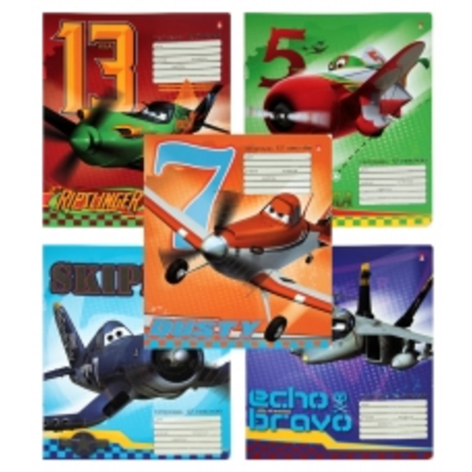 тетрадь 12 листов Самолеты 7-12-586/1 в клетку