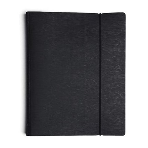 тетрадь на кольцах 120 листов Wood черная на резинке 02201 (036821)