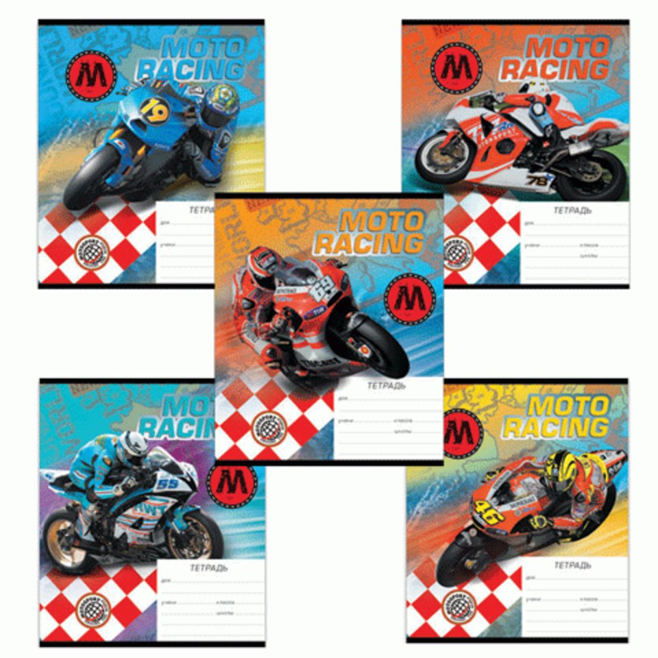 тетрадь 18 листов Moto Racing 37514 в клетку
