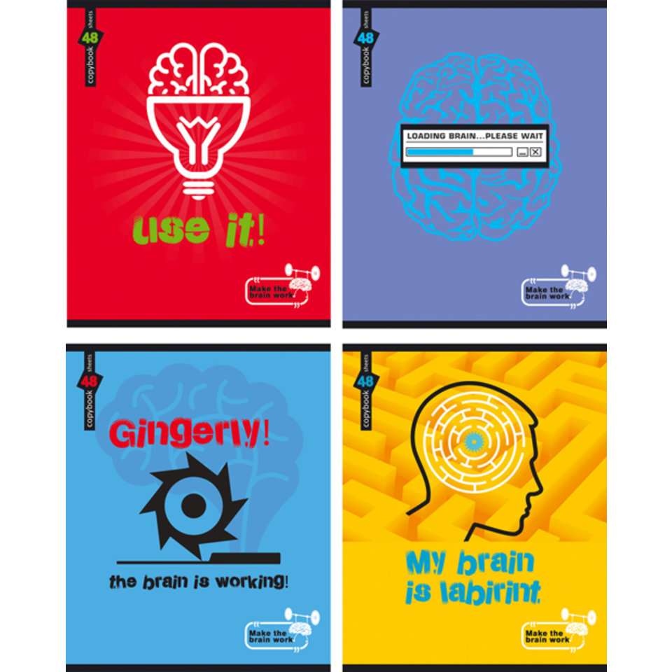 тетрадь 48 листов Заставь мозг работать 3542 в клетку