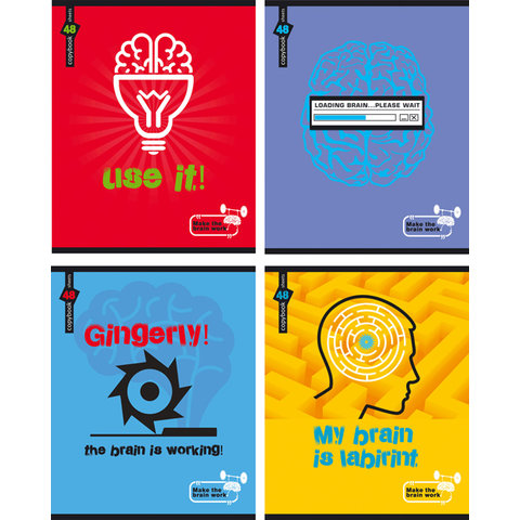 тетрадь 48 листов Заставь мозг работать 3542 в клетку