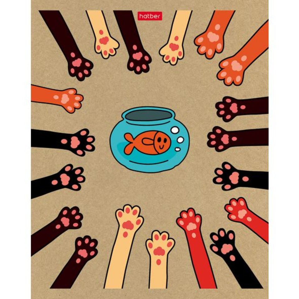 тетрадь 48 листов Крафт На мягких лапках кле 066340