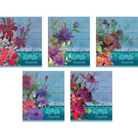 тетрадь 48 листов Алые кружева 40049 в клетку