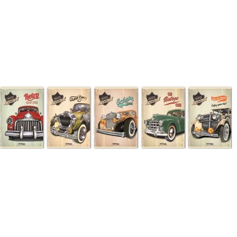 тетрадь 96 листов Ретро-авто на площади 29585 в клетку