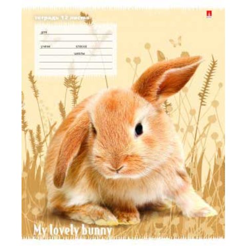 тетрадь 12 листов Милые крольчата 7-12-776/1 в клетку