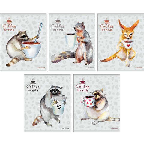 тетрадь 48 листов Кофеманы в клетку 486098