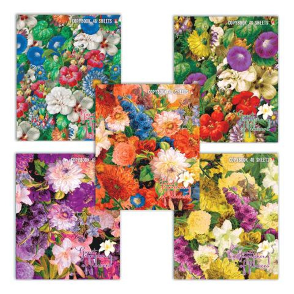 тетрадь 48 листов Пионы 7-48-032 в клетку