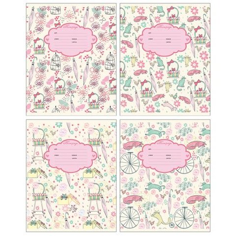 тетрадь 24 листа Cat Pattern в линейку 2313 (BG)