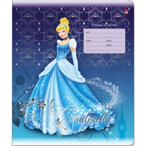 тетрадь 12 листов Принцессы 7-12-584/1 в клетку