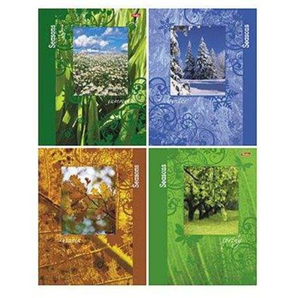 тетрадь 96 листов перевертыш Времена года на гребне 9186