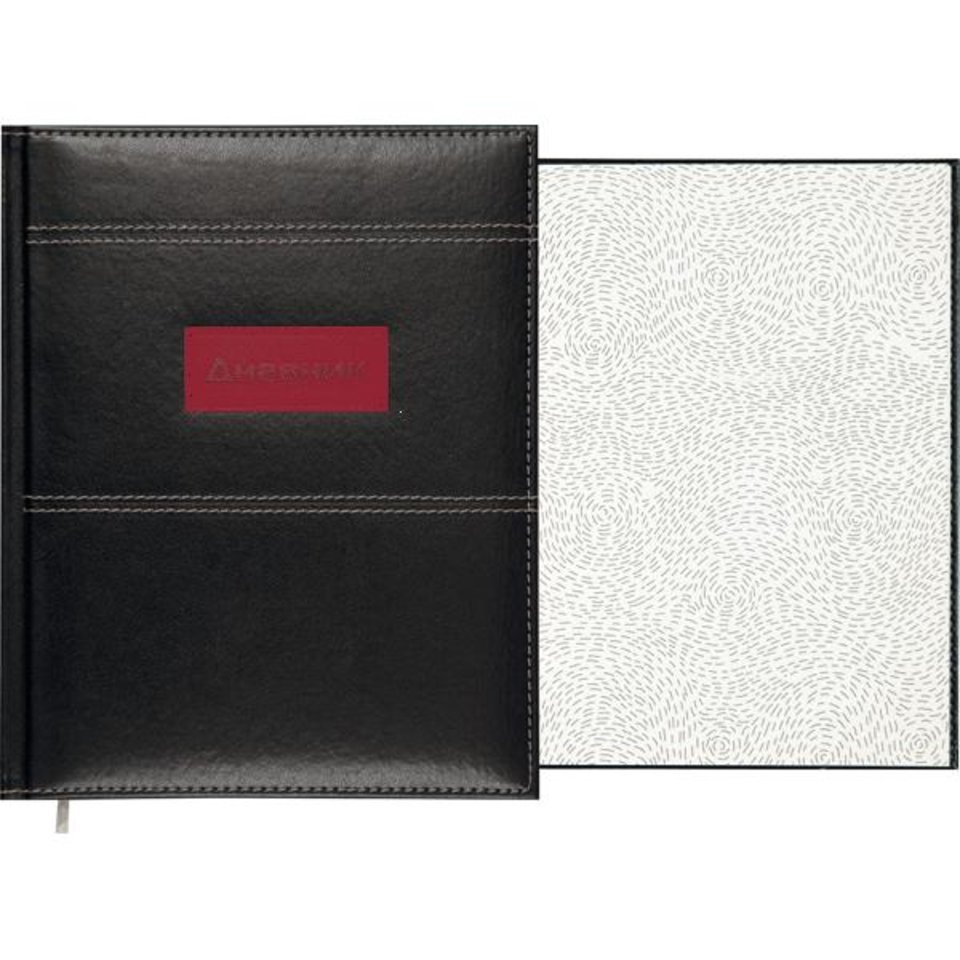 дневник для 1-11 классов кожзам твердый переплет (O) deVENTE Red plate черный 2021752