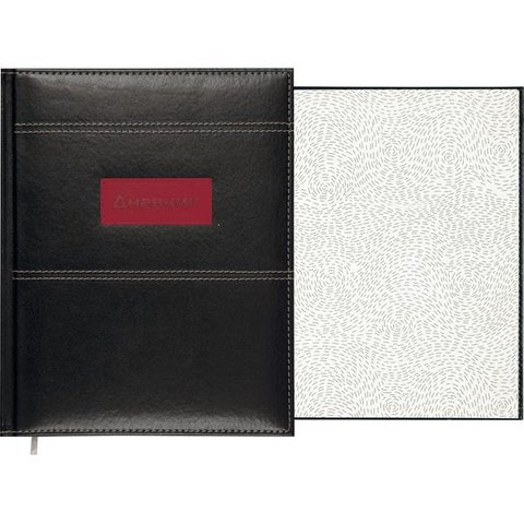 дневник для 1-11 классов кожзам твердый переплет (O) deVENTE Red plate черный 2021752