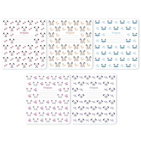 тетрадь 24 листа Мордочки в клетку 46947