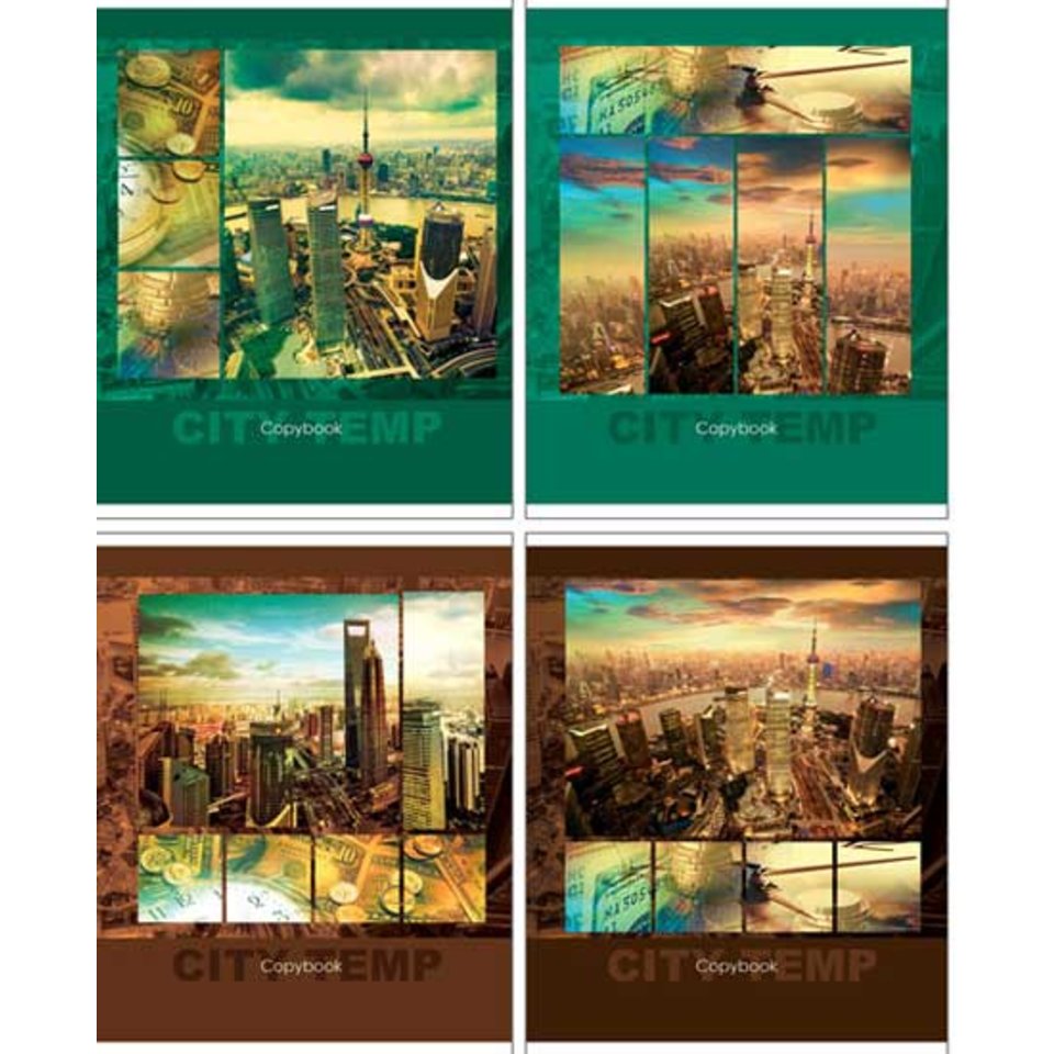 тетрадь 80 листов Городской ритм на спирали 9398 в клетку