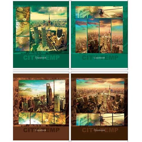 тетрадь 80 листов Городской ритм на спирали 9398 в клетку