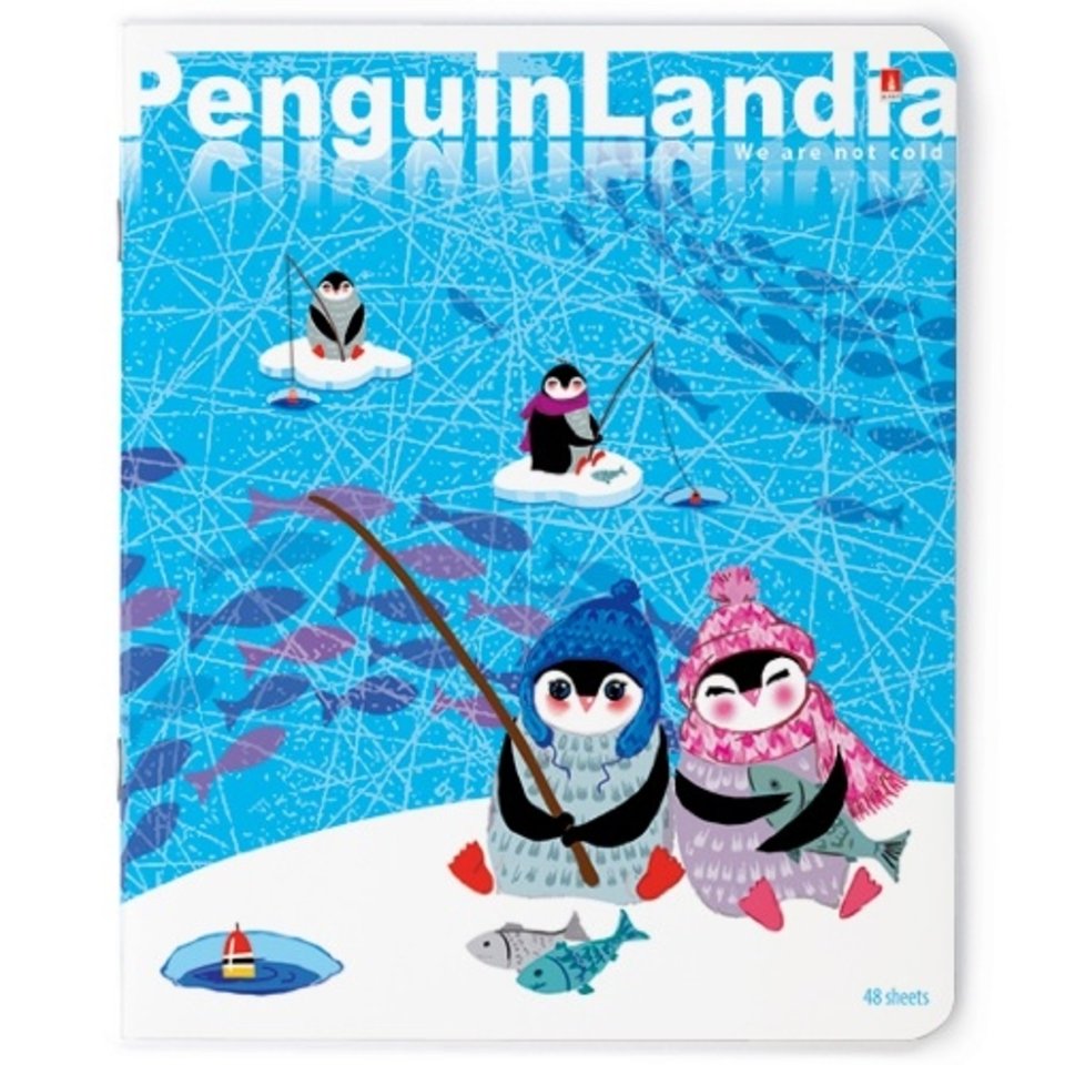 тетрадь 48 листов Веселые пингвины 7-48-335 в клетку