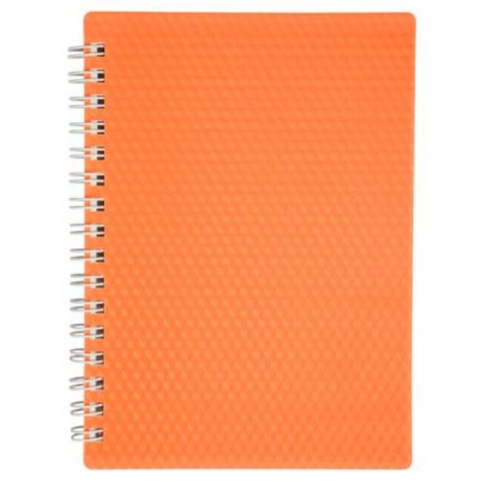 записная книжка А6 80 листов Diamond neon пластиковая обложка на гребне оранжевая 02035(040537)