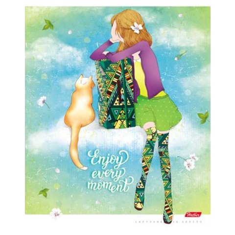 тетрадь 48 листов Счастливые моменты в клетку