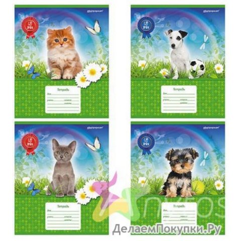 тетрадь 12 листов Домашние любимцы 072140/110617 в линейку