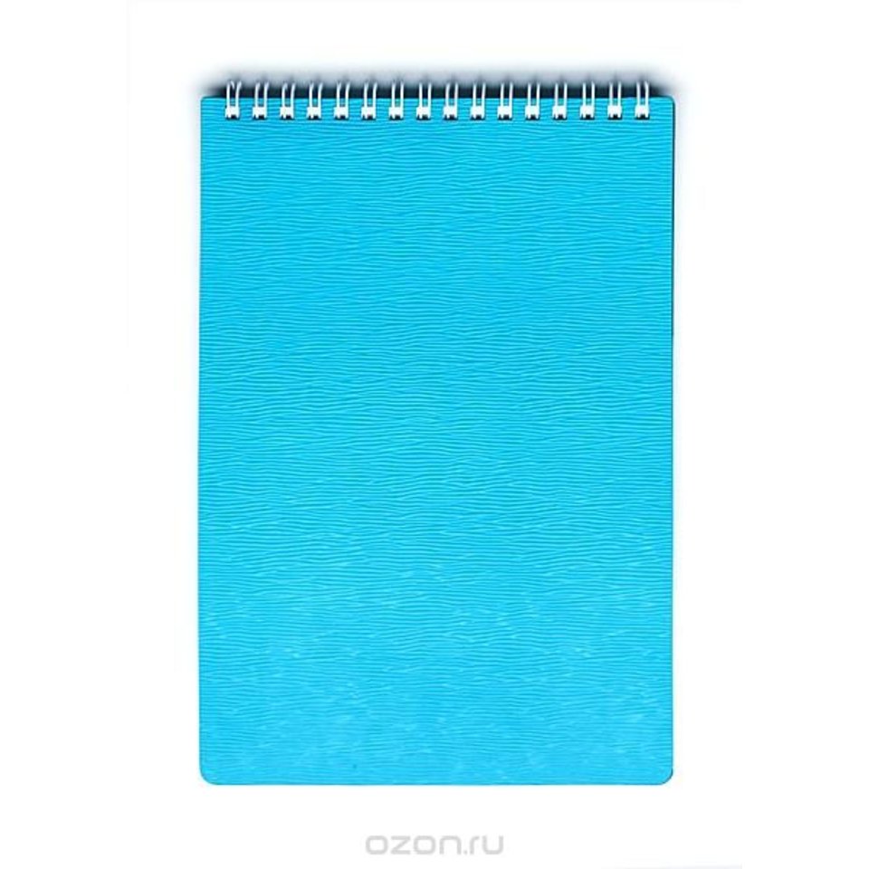 блокнот А5 80 листов Wood пластиковая обложка на гребне Бирюзовый 02223