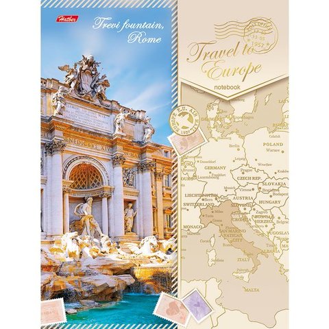 блокнот А5 80 листов Путешествие в Европу твердый переплет 3Dф 13163 (050563)