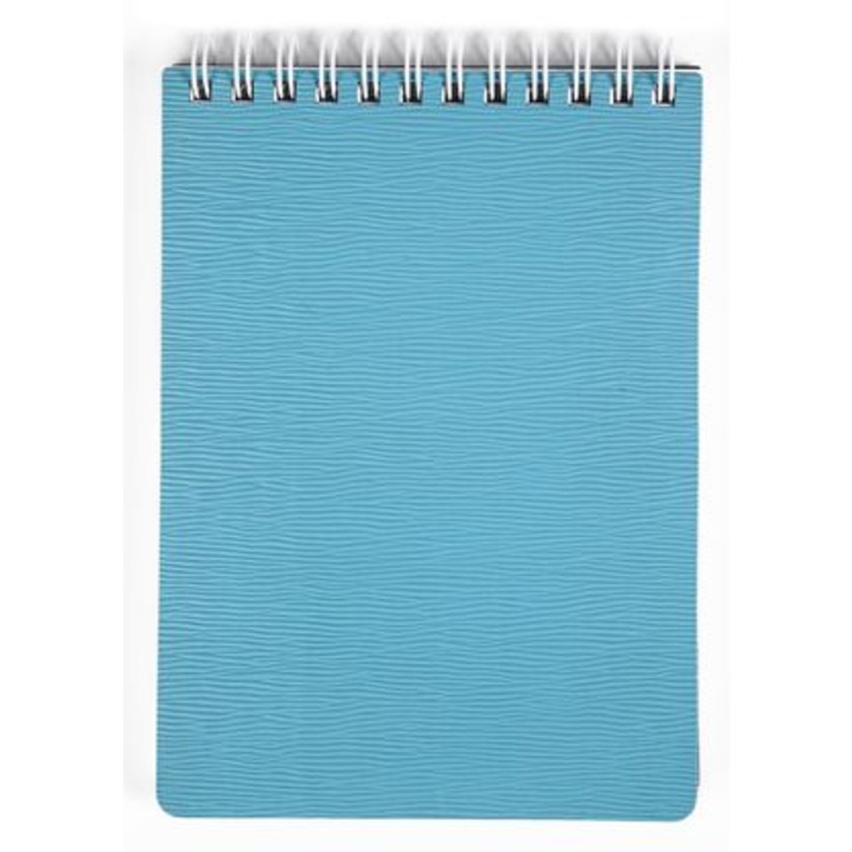блокнот А6 80 листов Wood пластиковая обложка на гребне бирюзовый 02223