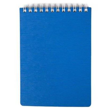 блокнот А6 80 листов Wood пластиковая обложка на гребне голубой 02225