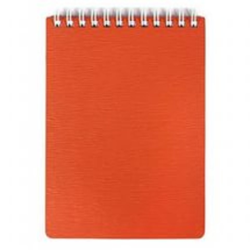 блокнот А6 80 листов Wood пластиковая обложка на гребне красный 02215