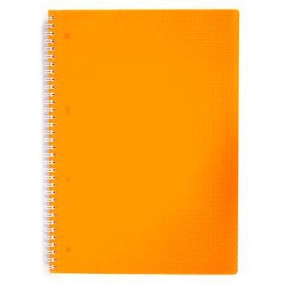 тетрадь А4 80 листов Diamond neon пластиковая обложка на гребне оранжевая 02035 в клетку