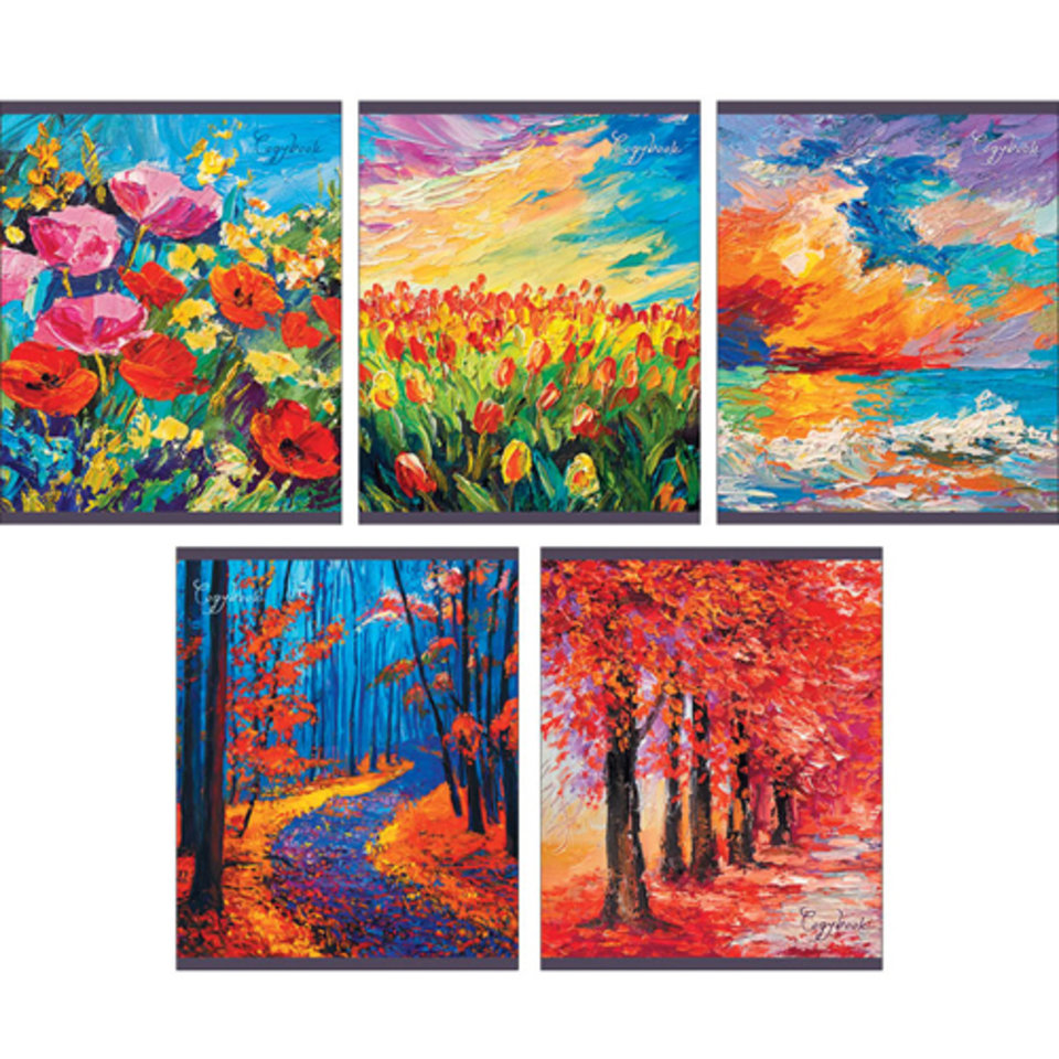 тетрадь 48 листов Живописные холсты в клетку 485848