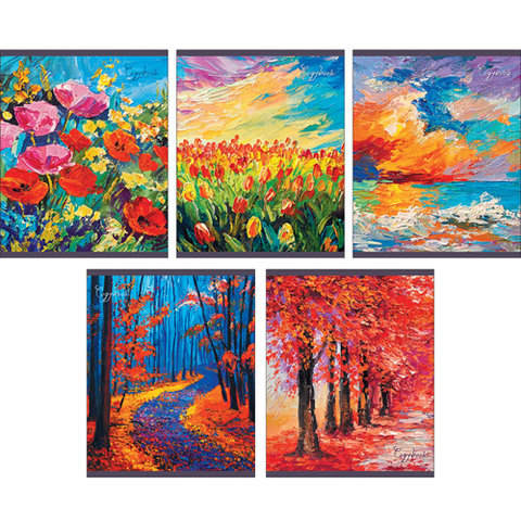 тетрадь 48 листов Живописные холсты в клетку 485848