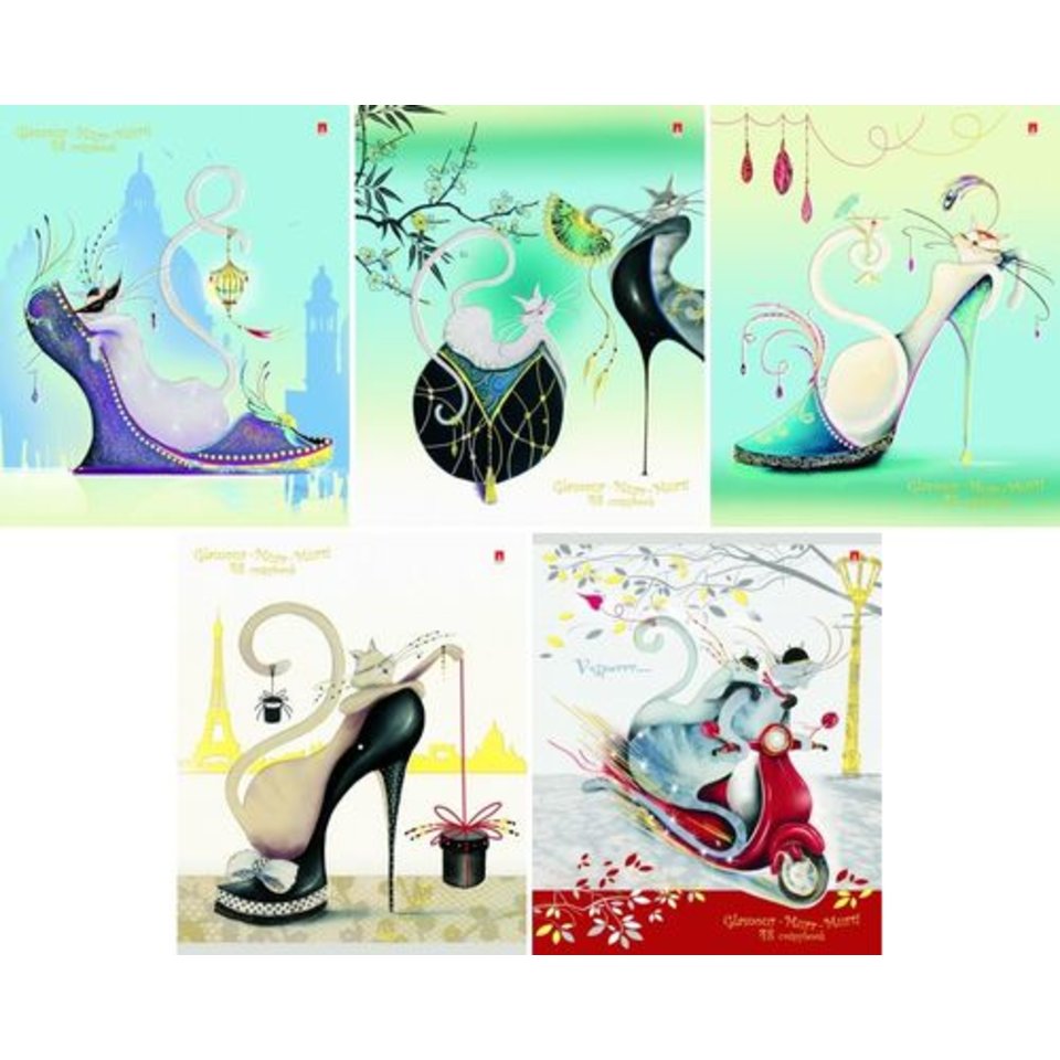 тетрадь 48 листов Гламур-мур-мур 7-48-1010 в клетку