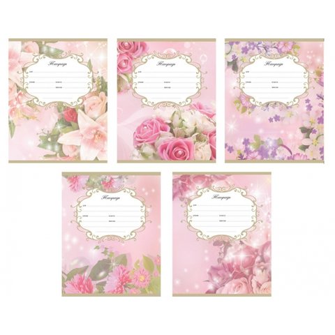 тетрадь 12 листов Розовые лепестки 35249 в клетку