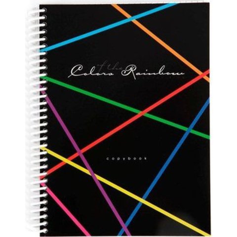 тетрадь 96 листов Rainbow на спирали выборочный лак в клетку
