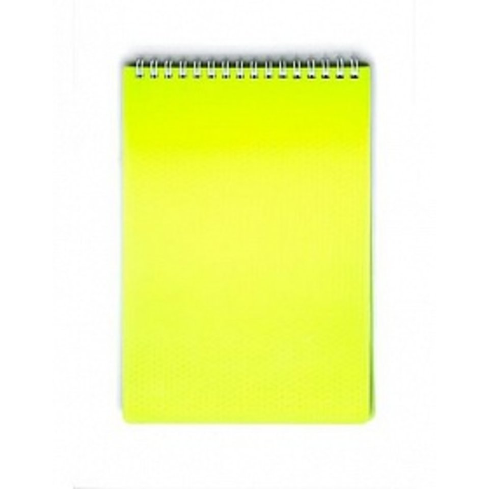 блокнот А5 80 листов Diamond neon пластиковая обложка на гребне желтый 02037