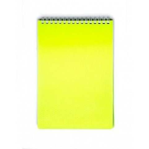 блокнот А5 80 листов Diamond neon пластиковая обложка на гребне желтый 02037