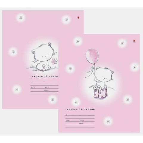тетрадь 12 листов Kitty Mittens 7-12-297/1 в клетку